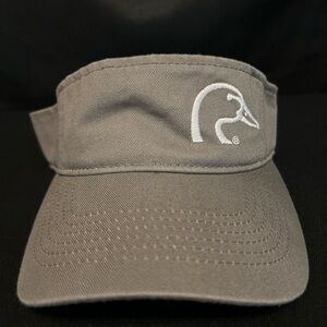 Ducks Unlimited Visor Hat Mens Grey Curved Brim Embroidered Logo Adjustable